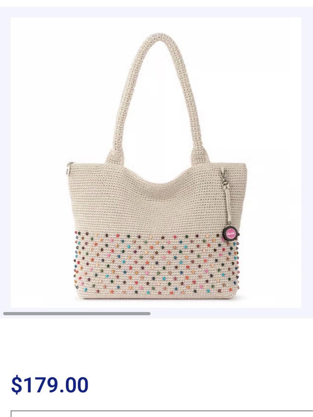 Handwoven Beaded Tote Bag - Cream with Multicolor Beads